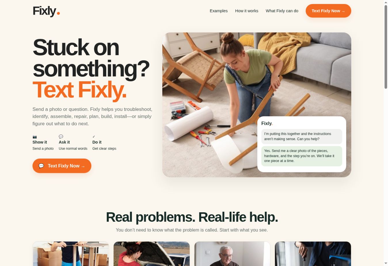 Live Fixly website homepage
